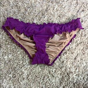Purple Ruffled Bikini Bottoms XS